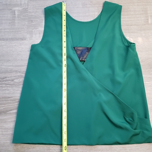 1. State Green Cross Back Tank Top Blouse - Picture 9 of 9